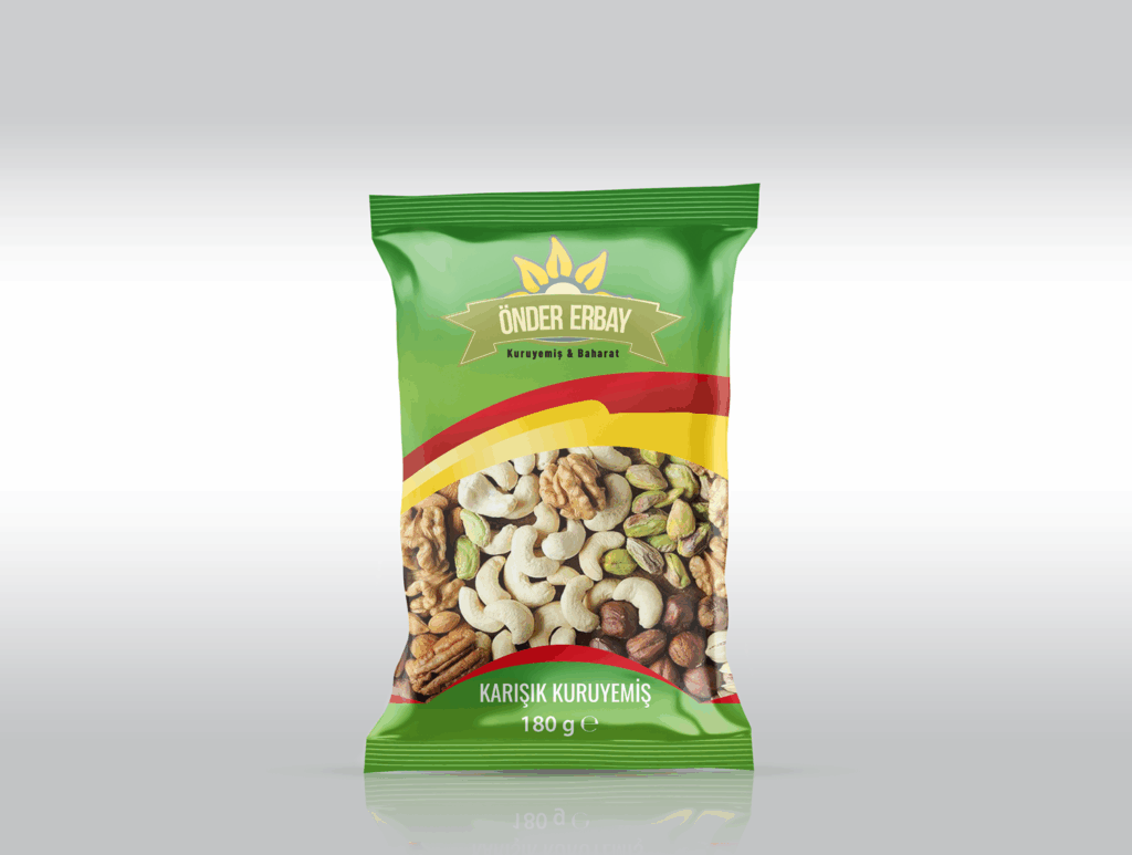 Arel Tasarım tarafından yapılmış kuruyemiş ambalaj tasarımı