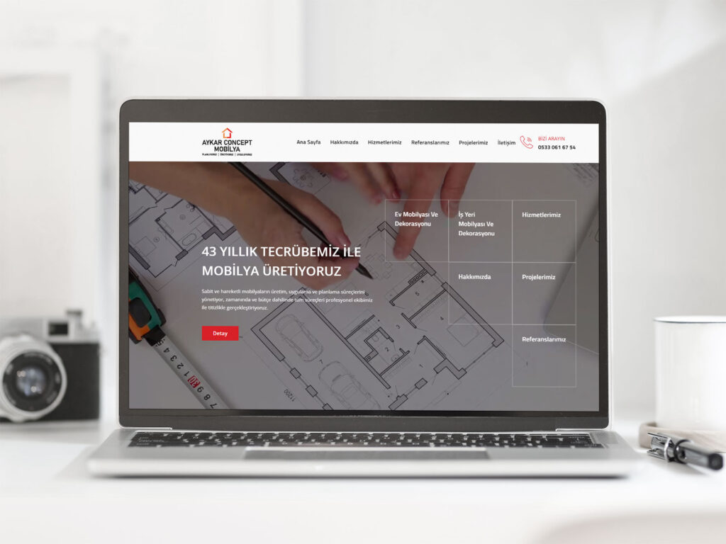 Arel Tasarım tarafından hazırlanmış modern web sitesi arayüzü.