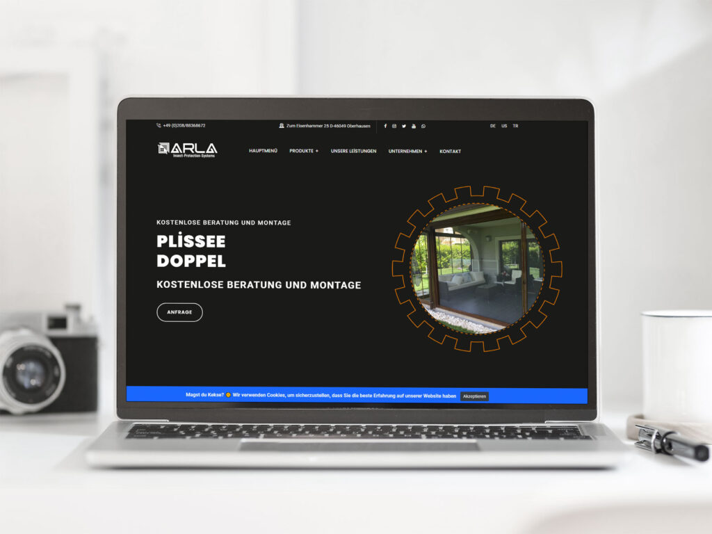 Arel Tasarım tarafından hazırlanmış modern web sitesi arayüzü.