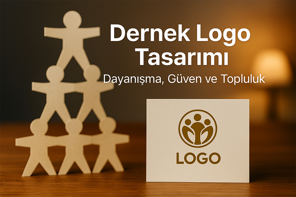 Dernek logo tasarımı için pano ve bayrak ile hazırlanmış kurumsal konsept – Arel Tasarım