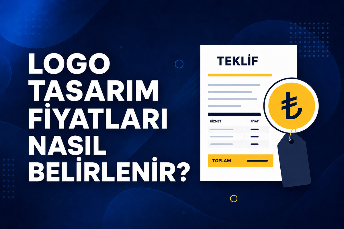 Arel Tasarım tarafından hazırlanan, logo tasarım fiyatlarının nasıl belirlendiğini anlatan; teklif formu, fiyat etiketi ve TL simgesi içeren blog görseli.