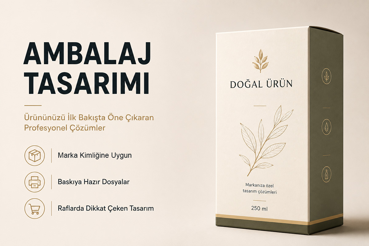Arel Tasarım tarafından hazırlanan profesyonel ambalaj tasarımı örneğini gösteren modern ürün kutusu mockup'ı.