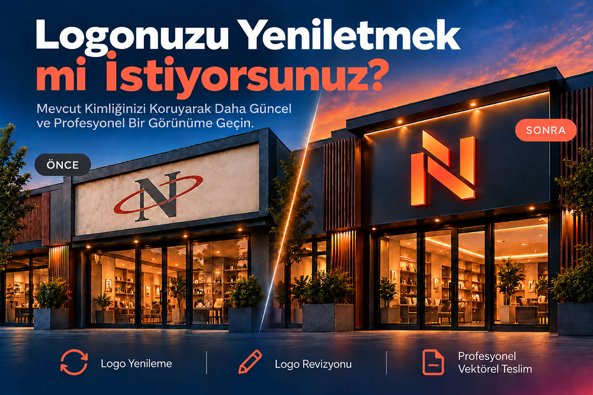 Eski logonun daha modern ve profesyonel bir görünüme yenilenmesini gösteren Arel Tasarım logo yenileme görseli.